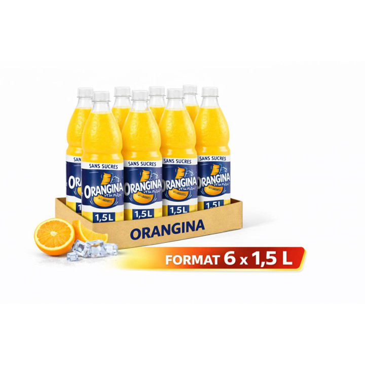 Orangina Sans Sucres 1,5 L – Palette de 90 packs (6 × 1,5 L)