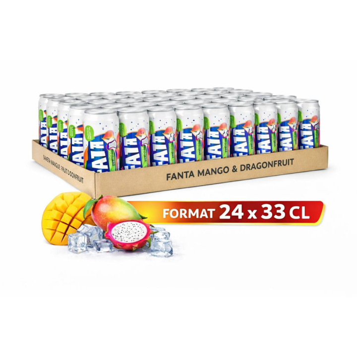 Fanta Mangue & Fruit du Dragon 33 cl – Palette de 90 packs (24 × 33 cl)