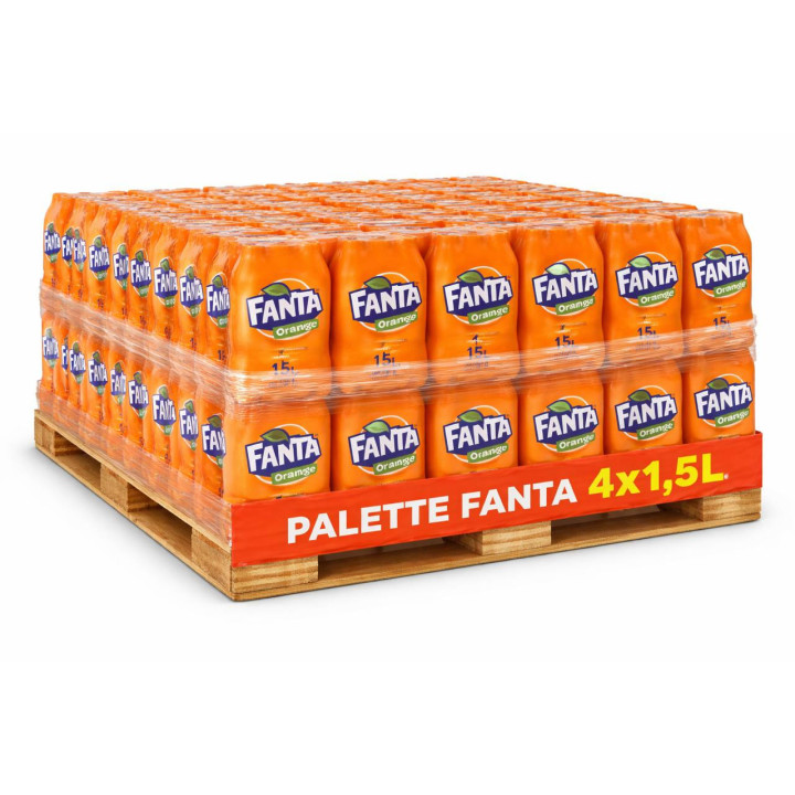 Fanta Orange 1,5 L – Palette de 90 paquets (4 x 1,5 L)