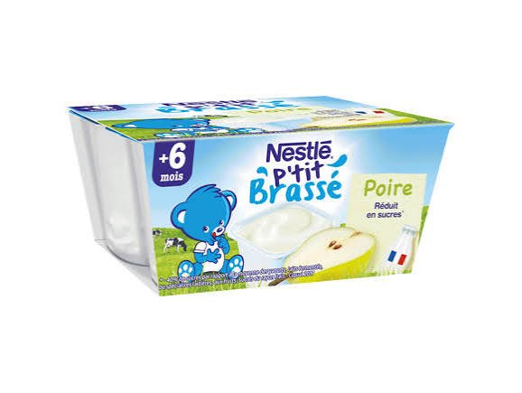 Nestlé P'tit Onctueux Poire - Laitage Bébé dès 6 Mois (4x100g)