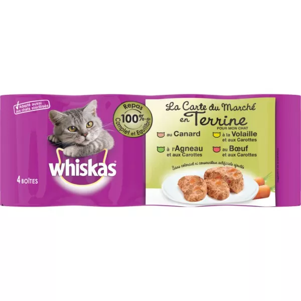 Terrine pour chats aux 4 viandes 4 x 400 g