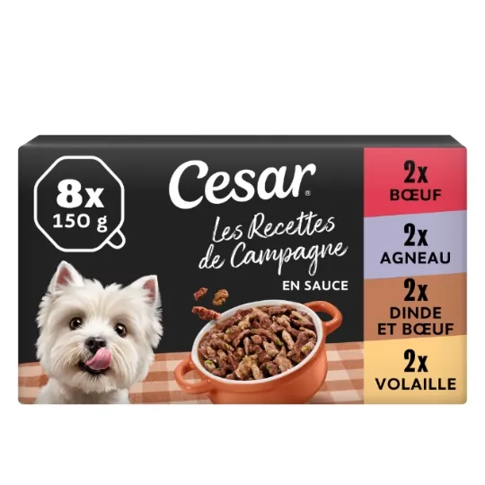 Pâtée pour chien mini filets en sauce 8 x 150 g Cesar