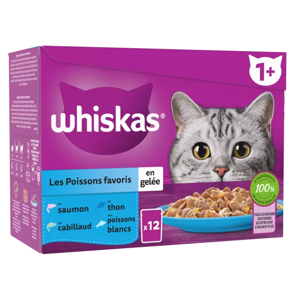 Pâtée pour chat Les Poissons Favoris en gelée 12 x 85 g
