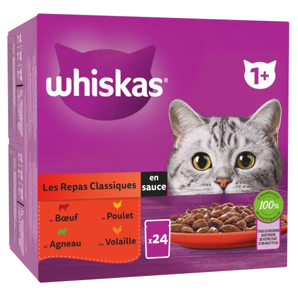 Pâtée pour chat Les Repas Classiques en sauce 24 x 85 g