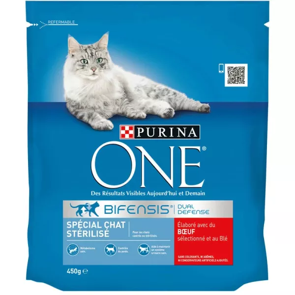 Croquettes pour chat stérilisé au bœuf 450 g