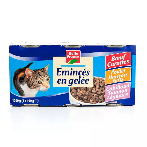 Émincés en gelée pour chat assortis 3 x 400 g