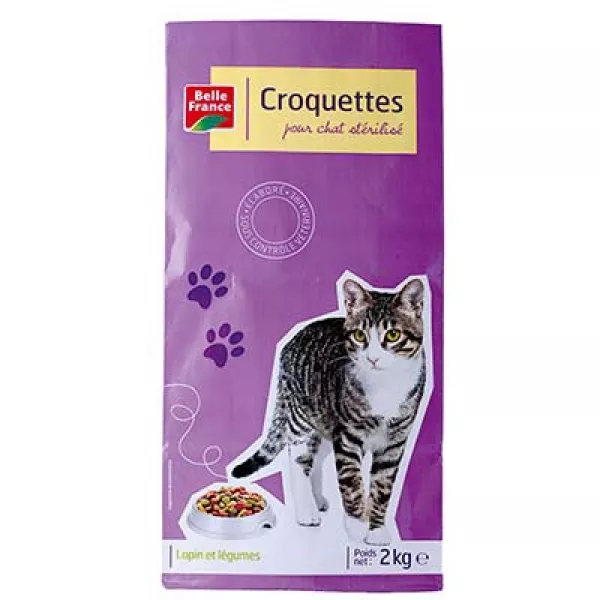 Croquettes pour chat stérilisé lapin et légumes 2 kg