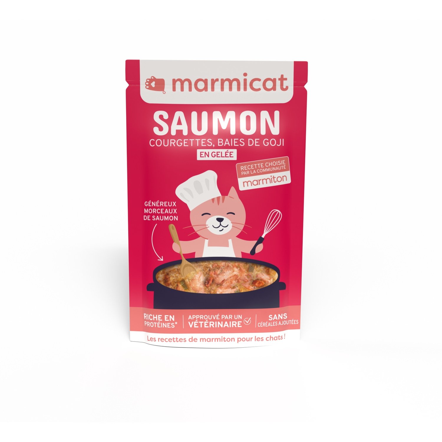 Pâtée pour chat en gelée saumon courgettes et baies de goji 70 g