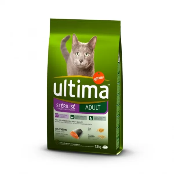 Croquettes pour chat stérilisé au saumon 7,5 kg