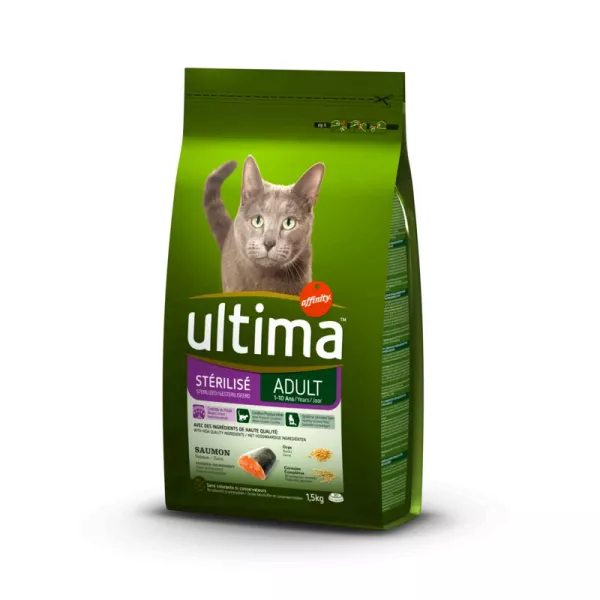 Croquettes pour chat stérilisé au saumon 1,5 kg