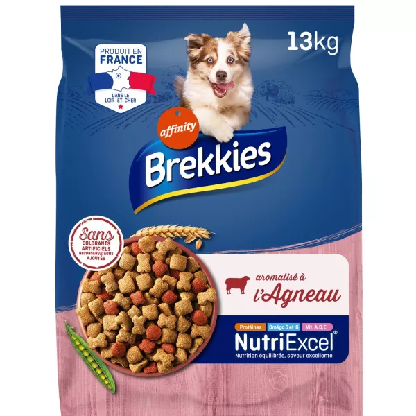 Croquettes pour chien adulte à l'agneau 13 kg Brekkies