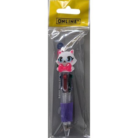 Stylo bille 4 couleurs Mini Multipen motif chat Online