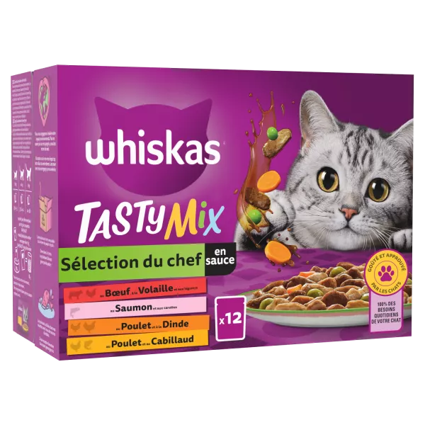 Sachets pour chat Tasty Mix sélection du chef en sauce 12 x 85 g