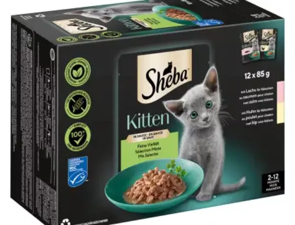 Pâtée pour chaton sélection mixte saumon et poulet en sauce 12 x 85 g