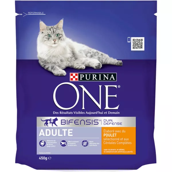 Croquettes pour chat adulte au poulet et céréales 450 g