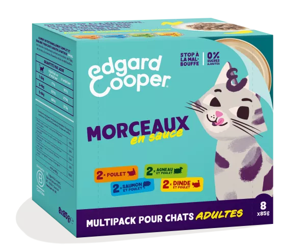 Pâtée pour chat adulte en morceaux en sauce 8 x 85 g