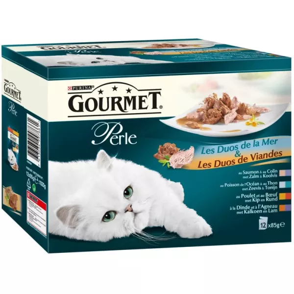 Pâtée pour chat duos de la mer et de viandes 12 x 85 g