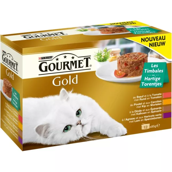 Pâtée pour chat Gourmet Gold Les Timbales 12 x 85 g