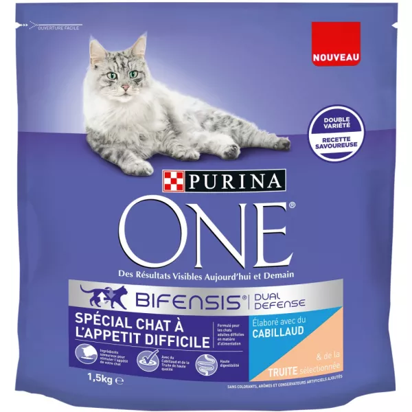 Croquettes pour chat à l’appétit difficile au cabillaud et à la truite 1,5 kg
