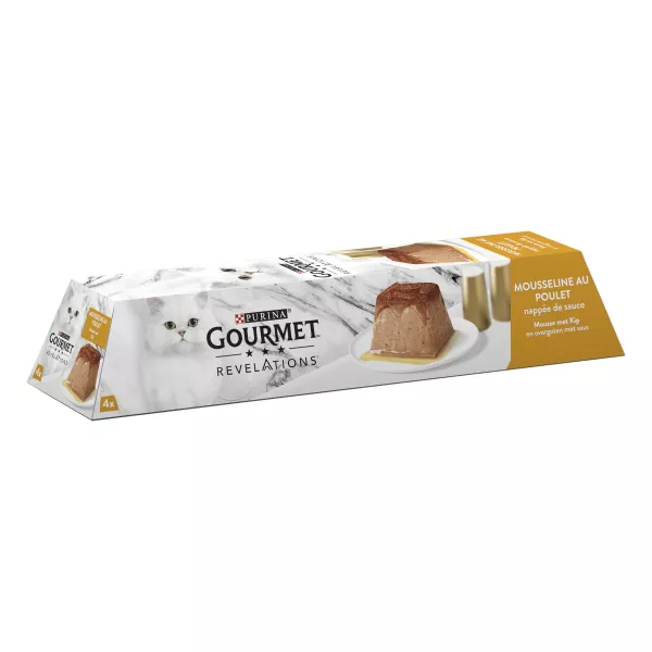 Pâtée pour chat adulte mousse au poulet nappée de sauce 4 x 57 g