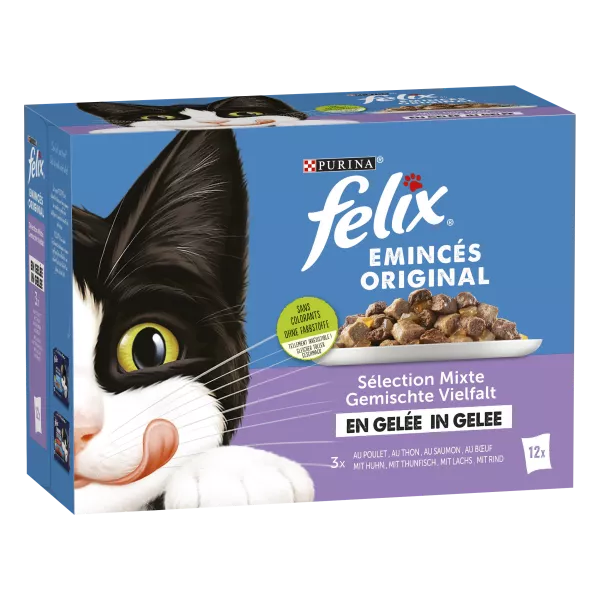 Sachets pour chat Émincés Original sélection mixte en gelée 12 x 85 g
