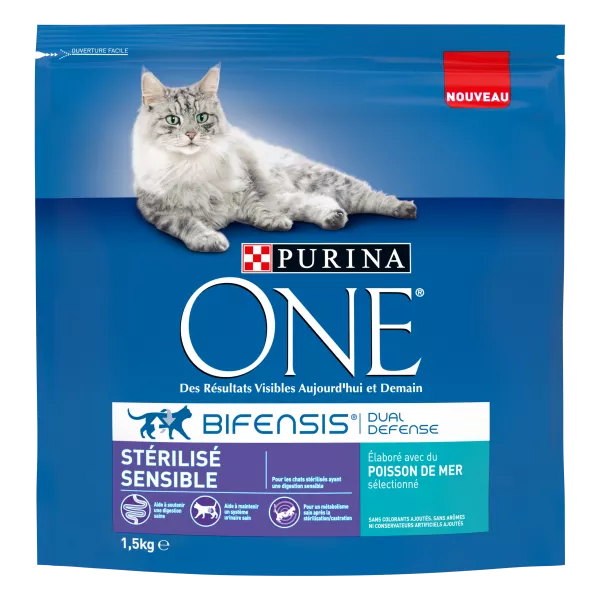 Croquettes pour chat stérilisé sensible au poisson de mer 1,5 kg
