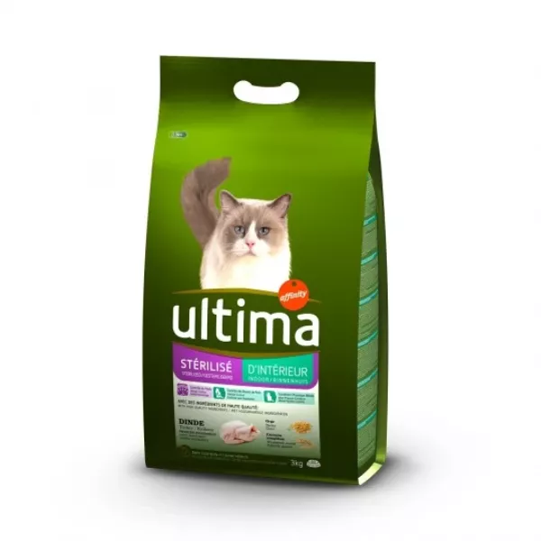 Croquettes pour chat stérilisé d’intérieur à la dinde 3 kg
