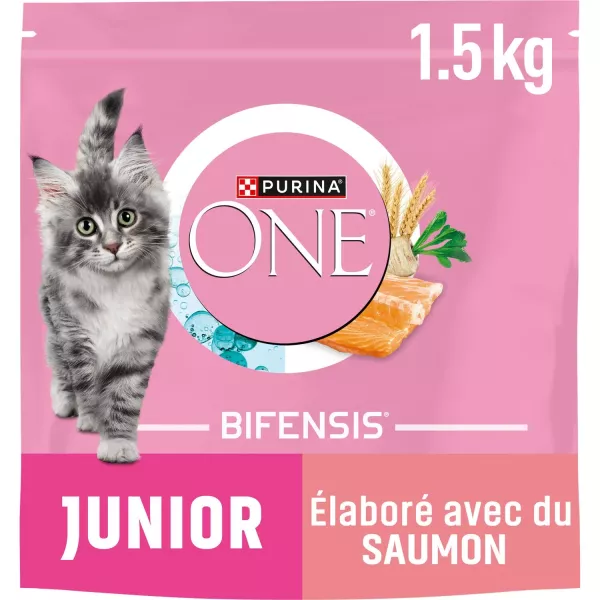 Croquettes pour chaton Junior au saumon 1,5 kg Purina One