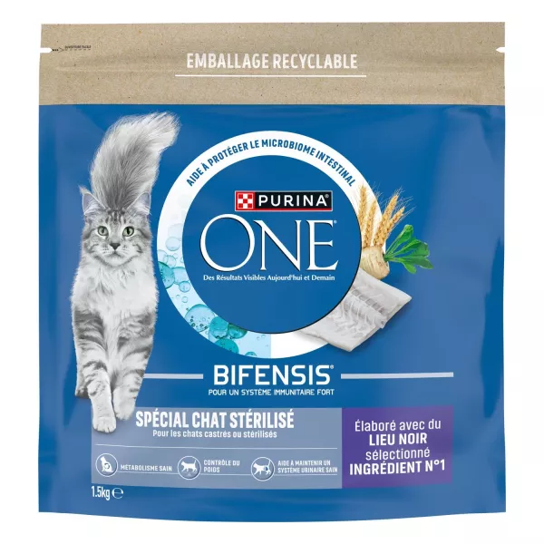 Croquettes pour chat stérilisé au lieu noir 1,5 kg Purina One