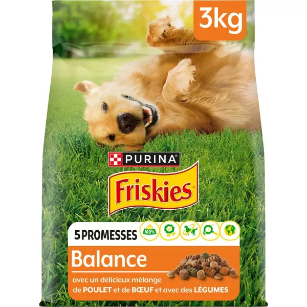 Croquettes pour chien Balance au poulet, bœuf et légumes 3 kg Friskies