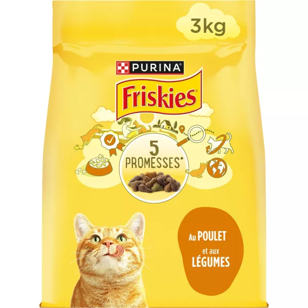 Croquettes pour chat adulte au poulet et aux légumes 3 kg