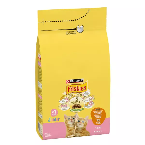 Croquettes pour chat junior poulet dinde et légumes 1,5 kg Friskies