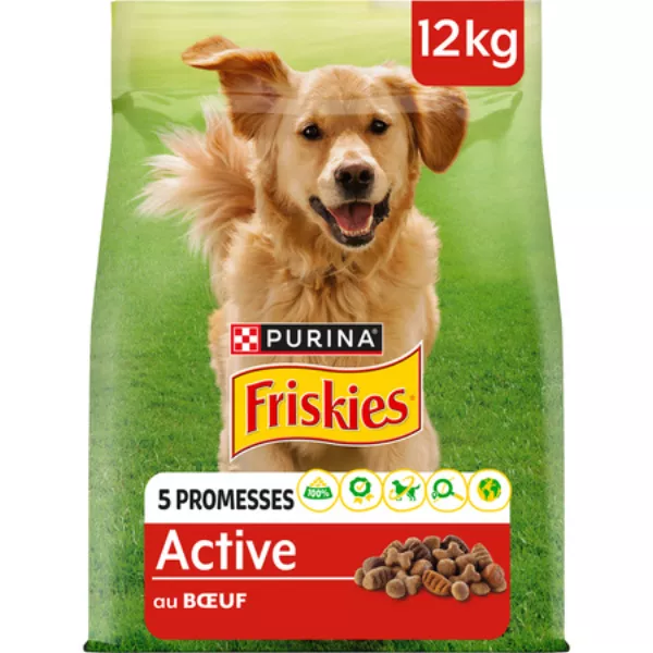 Croquettes pour chien adulte au bœuf Active 12 kg Friskies