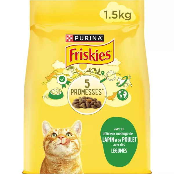 Croquettes pour chat lapin, poulet et légumes 1,5 kg