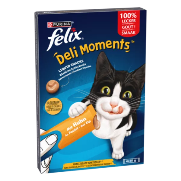Friandises liquides pour chat adulte goût poulet 4 x 10 g