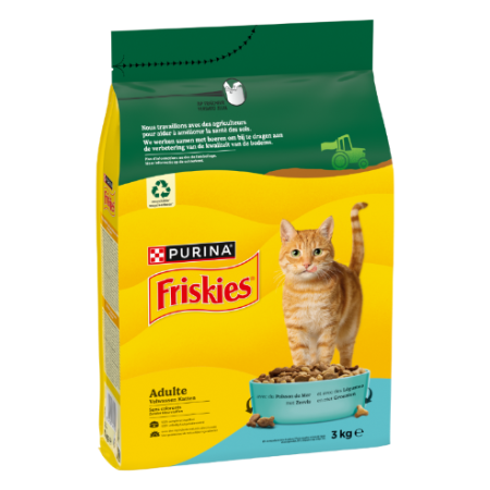 Croquettes pour chat adulte Friskies poissons de mer et légumes 3 kg