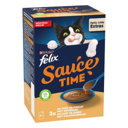 Sauce Time pour chat goûts poulet et dinde 6 x 45 g