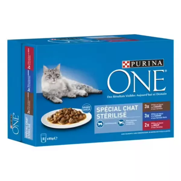 Sachets pour chat stérilisé effilés en sauce assortiments 8 x 85 g